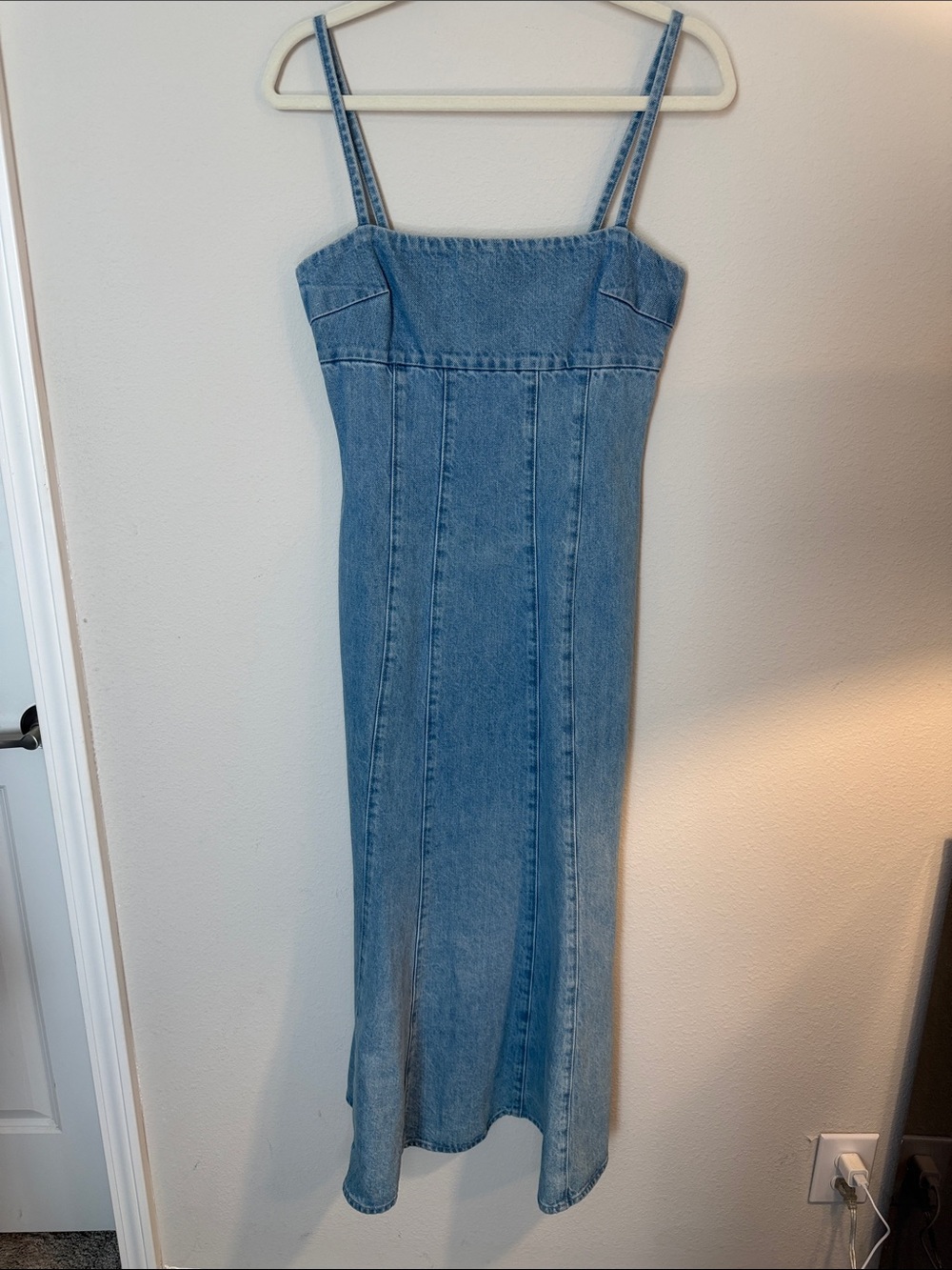 Toccin Denim Midi Dress in Light Blue